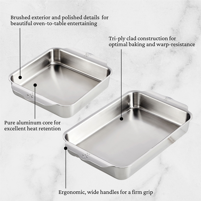 Hestan Provisions OvenBond® Tri-ply Square Baker with Rectangular Baker