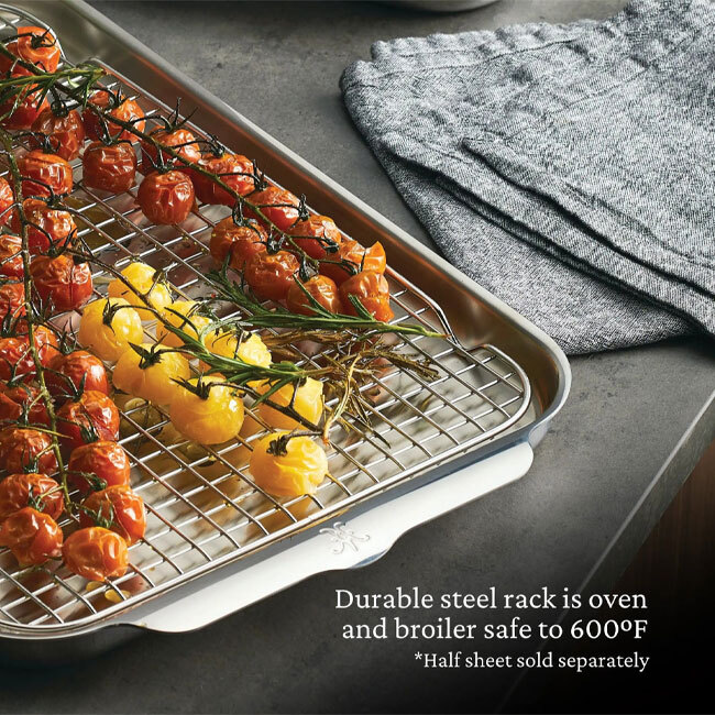 Hestan Provisions OvenBond® Stainless Steel Half Sheet Pan Racks | Set of 2 in use