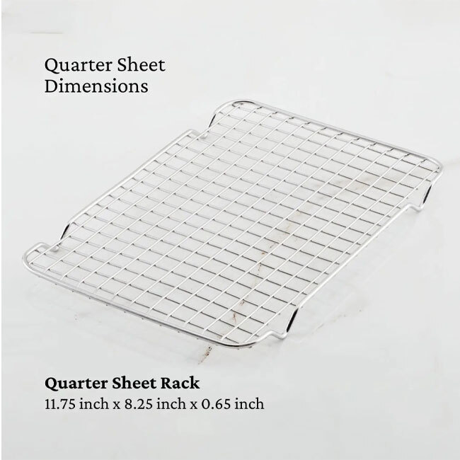 Hestan Provisions OvenBond® Stainless Steel Quarter Sheet Pan Rack - dimensions