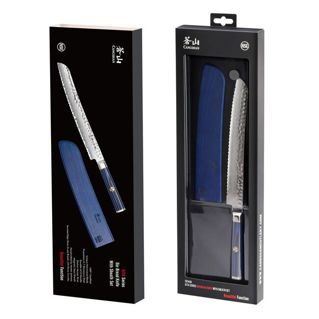 Cangshan KITA Series Blue 9” Bread Knife with Sheath
