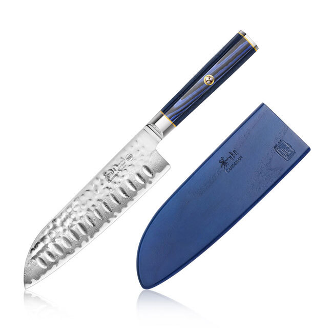 Cangshan KITA Series Blue 7” Santoku Knife with Sheath	