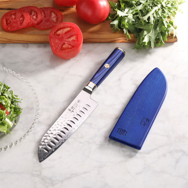 Cangshan KITA Series Blue 7” Santoku Knife with Sheath	