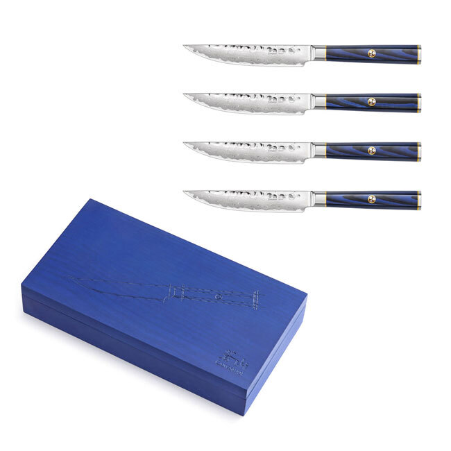 Cangshan KITA Series Blue 4-Piece Fine Edge Steak Knife Set