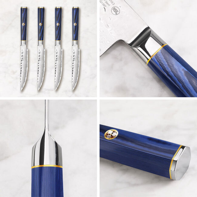 Cangshan KITA Series Blue 4-Piece Fine Edge Steak Knife Set