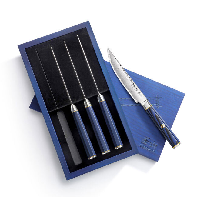 Cangshan KITA Series Blue 4-Piece Fine Edge Steak Knife Set