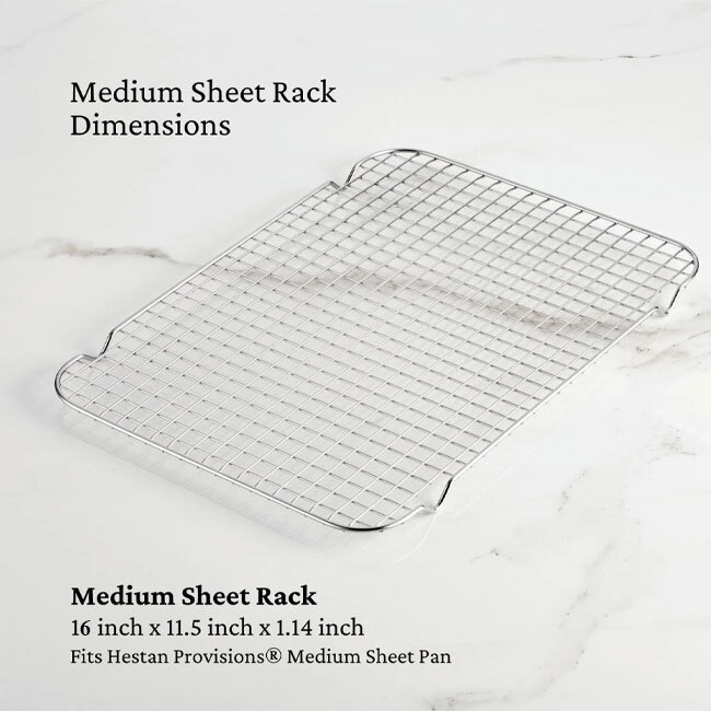 Hestan Provisions OvenBond Stainless Steel Medium Pan Rack - dimensions