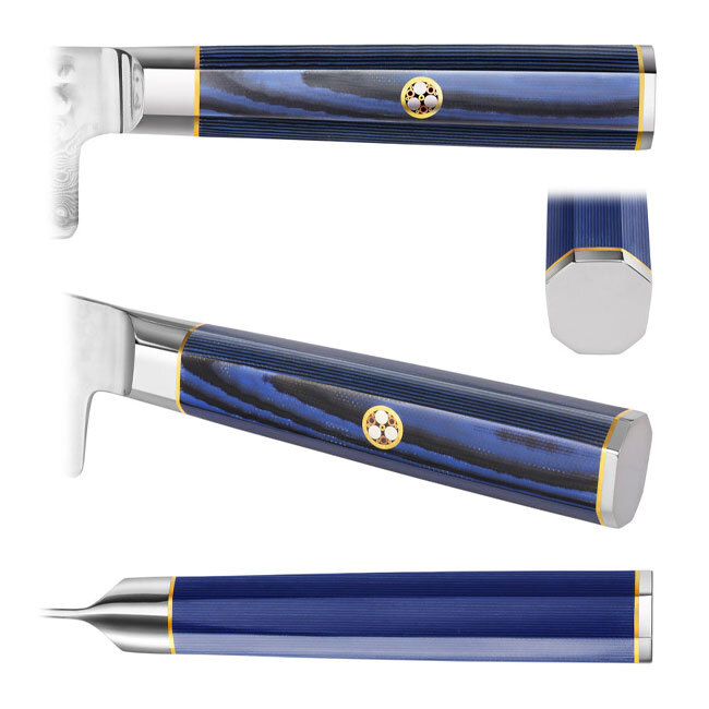 Cangshan KITA Series Blue 5” Santoku Knife with Sheath - details