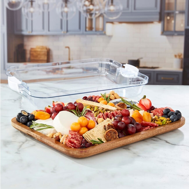 Build-A-Board™ Cutting Board with Clear Locking Lid, 14” x 11”