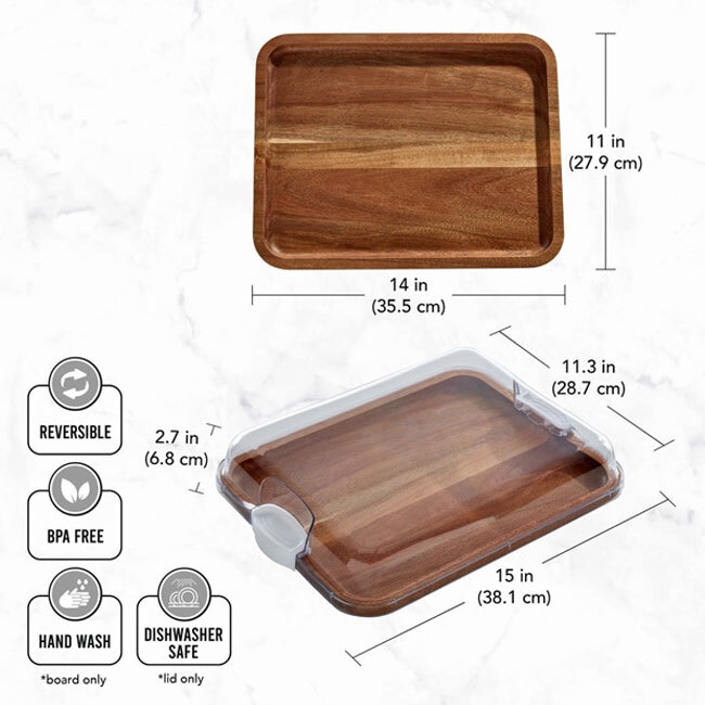 Build-A-Board™ Cutting Board with Clear Locking Lid, 14” x 11”