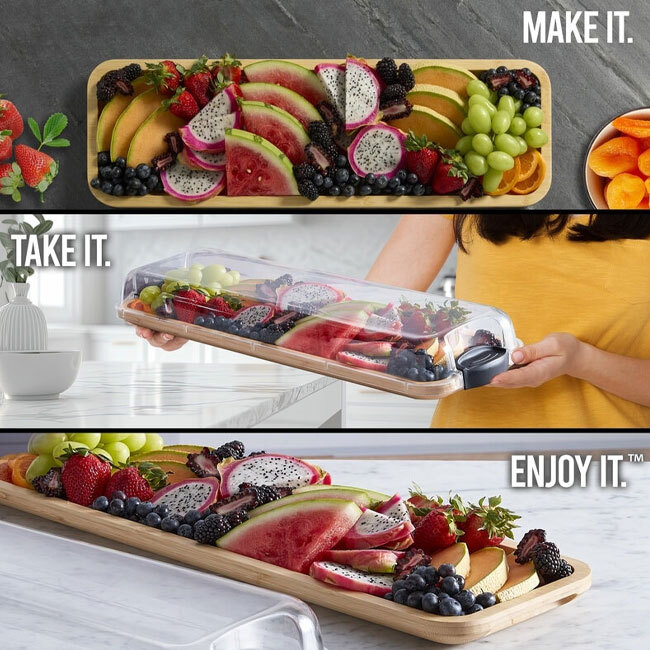 Build-A-Board™ Cutting Board with Clear Locking Lid, 7” x 22”