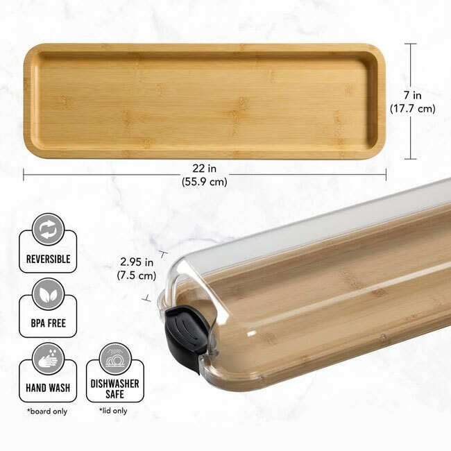 Build-A-Board™ Cutting Board with Clear Locking Lid, 7” x 22”