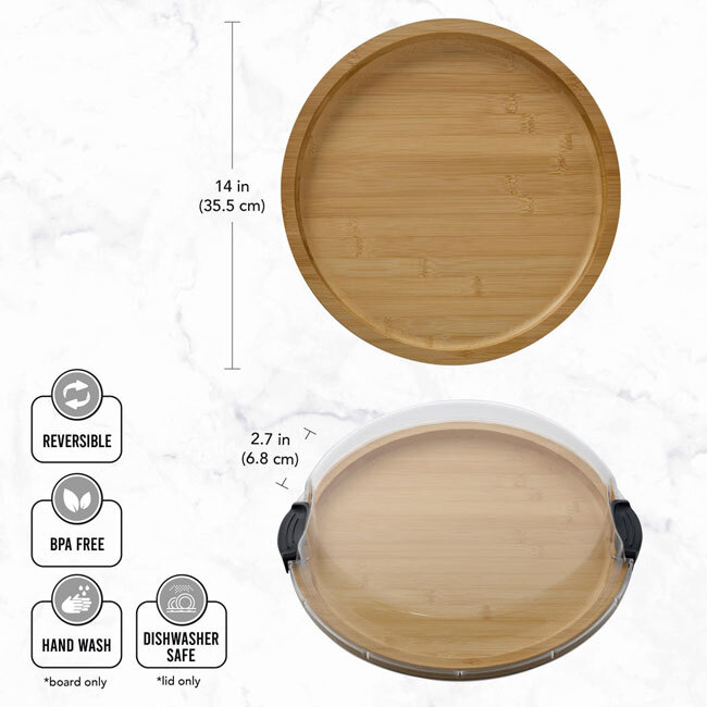 Build-A-Board™ Cutting Board with Clear Locking Lid, 14” Round