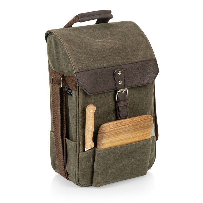Product Legacy 2 Bottle Insulated Wine Bag with Cheese Board and Knife Set