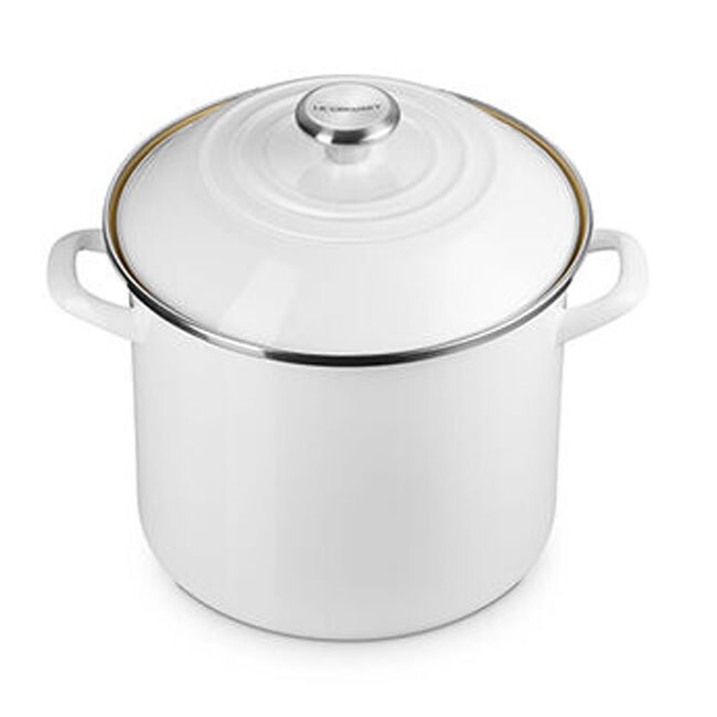 Le Creuset Enamel on Steel 10 Qt. Stockpot | White