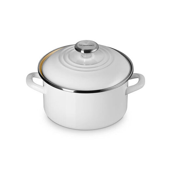 Le Creuset Enamel on Steel Traditional Petite 4 Qt. Stockpot | White