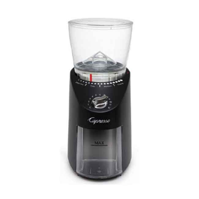 Capresso Infinity Plus Conical Burr Grinder, Black