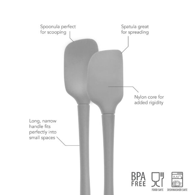 Tovolo Flex-Core® All Silicone Mini Spatula & Spoonula | Oyster Gray