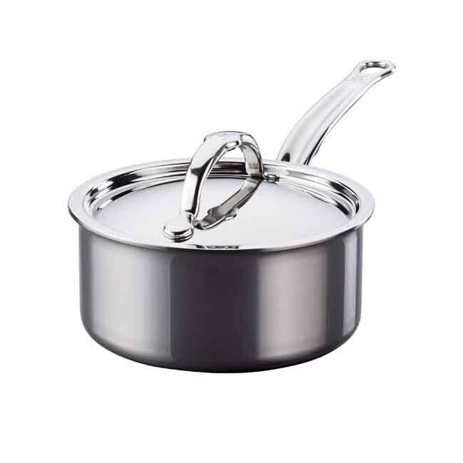 Hestan NanoBond Titanium Stainless Steel Saucepan with Lid, Stainless Steel, 1.5-Quart