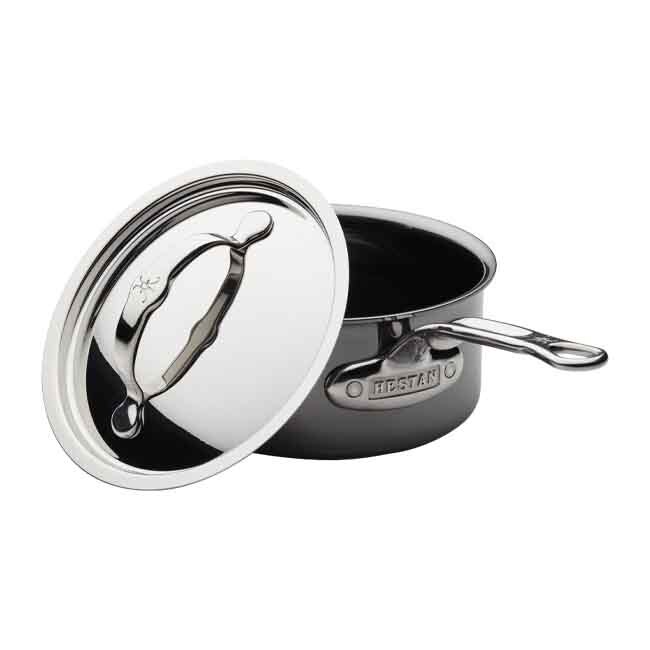 Hestan NanoBond Titanium Stainless Steel Saucepan with Lid, Stainless Steel, 1.5-Quart