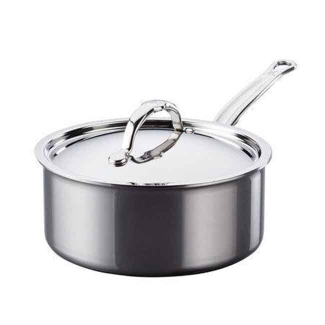 Product Hestan NanoBond Titanium Stainless Steel Saucepan with Lid, Stainless Steel, 2.0-Quart