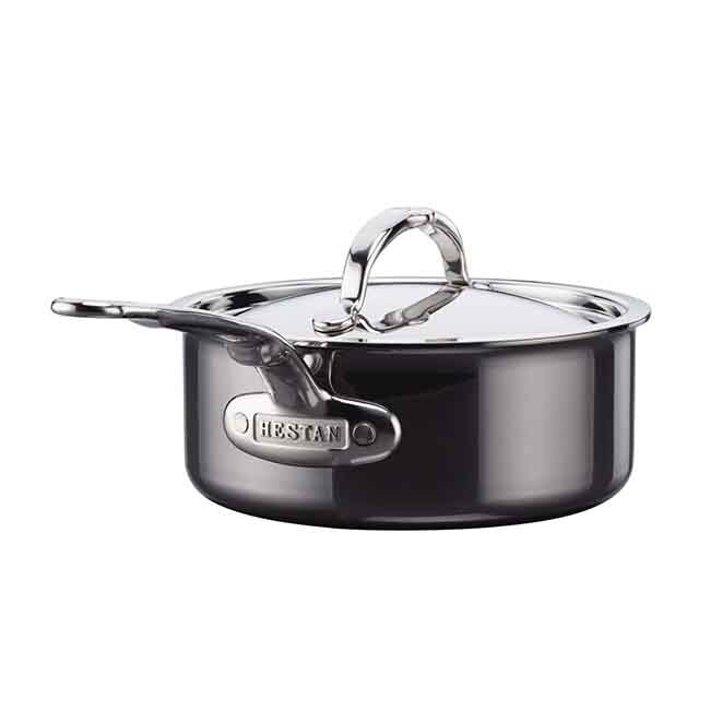 Hestan NanoBond Titanium Stainless Steel Saucepan with Lid, Stainless Steel, 2.0-Quart