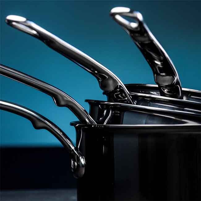 Hestan NanoBond Titanium Stainless Steel Saucepan with Lid, Stainless Steel, 2.0-Quart - Pots