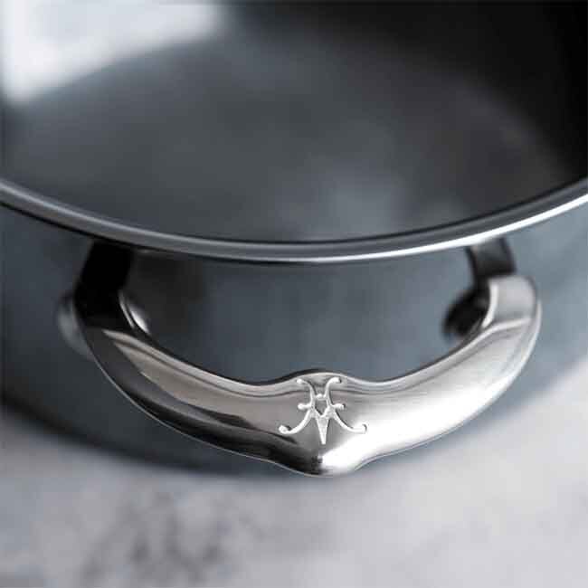 Hestan NanoBond Titanium 3 Qt. Stainless Steel Soup Pot with Lid - handle