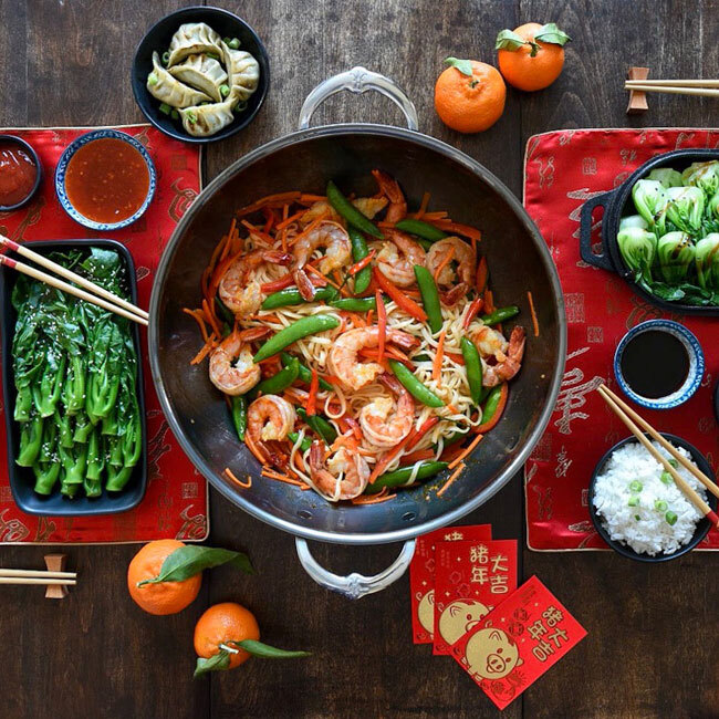 Hestan NanoBond Titanium Wok, 14-Inch in use