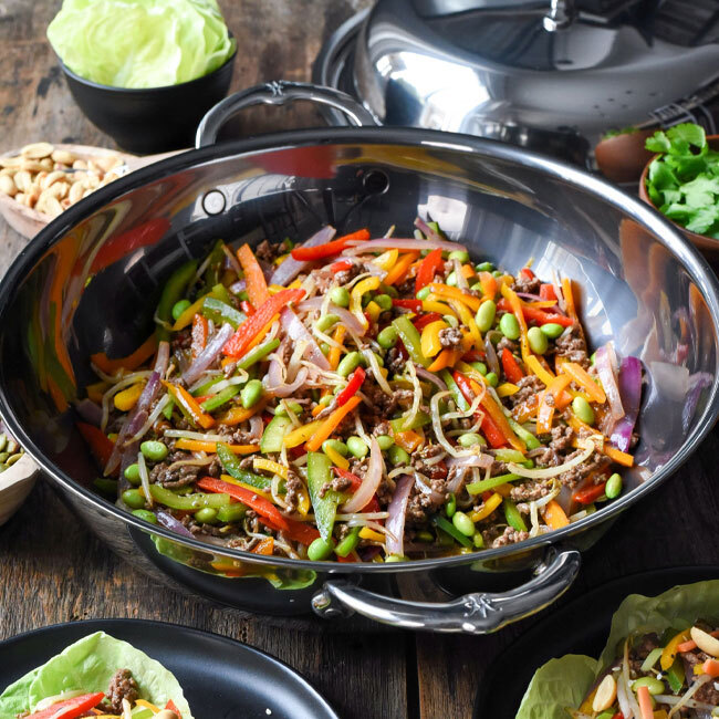 Hestan NanoBond Titanium Wok, 14-Inch in use