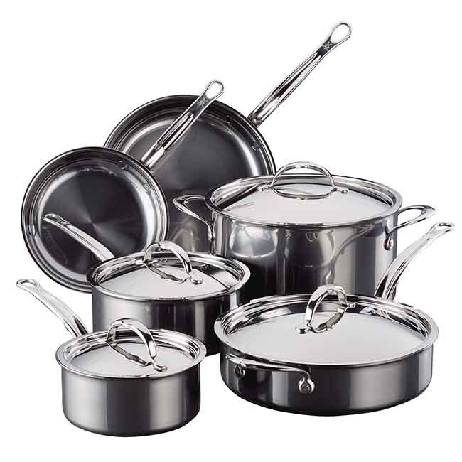 Hestan NanoBond® Titanium Stainless Steel Ultimate Cookware Set, 10-Piece