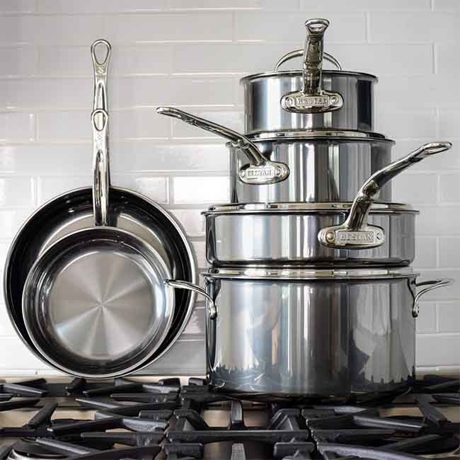 Hestan NanoBond® Titanium Stainless Steel Ultimate Cookware Set, 10-Piece