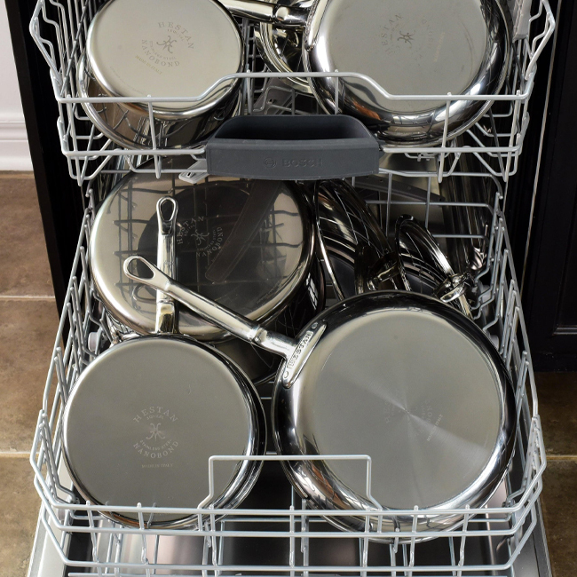 Hestan NanoBond® Titanium Stainless Steel Ultimate Cookware Set, 10-Piece in dishwasher