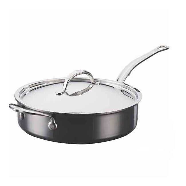 Hestan NanoBond Titanium Stainless Steel Sauté Pan with Lid, Stainless Steel, 3.5 Quart