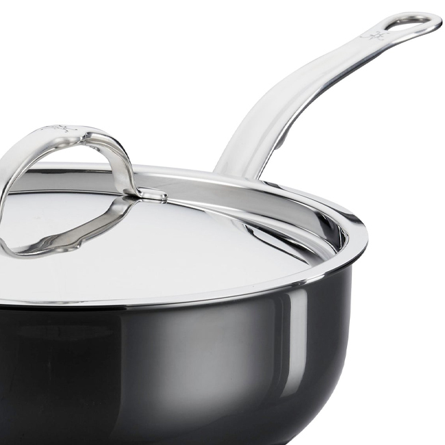 Hestan Nanobond Titanium Stainless Steel Essential Pan with Lid, Stainless Steel, 3.5 Quart