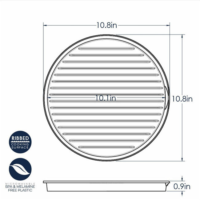 Nordic Ware 2-Sided Bacon/Meat Grill - dimensions