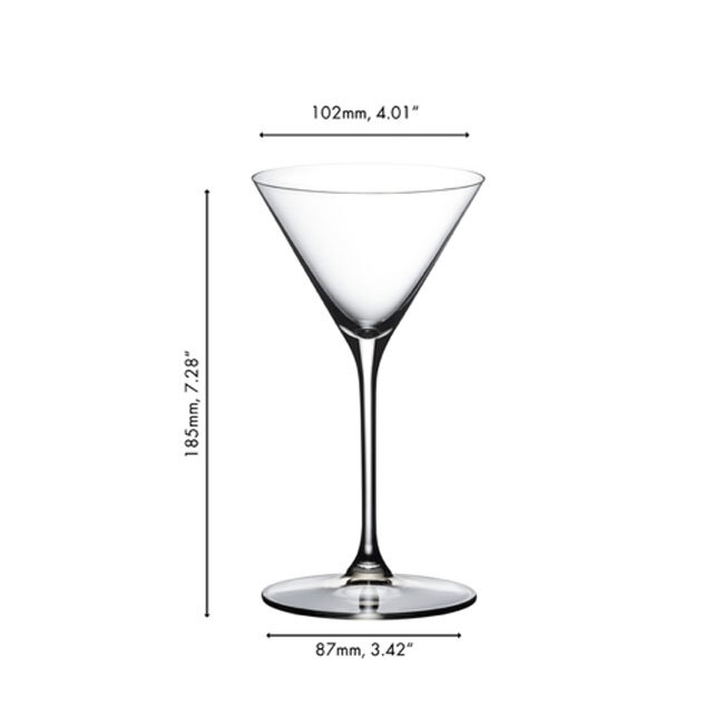 Riedel Grape@Riedel Martini/Cocktail Glass - dimensions