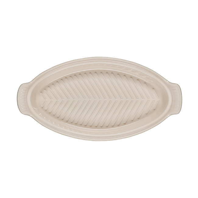 Le Creuset Heritage Stoneware Oval Fish Baker, 1.7qt., Sea Salt