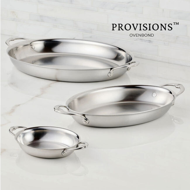 Hestan Provisions Small Oval Au Gratin Dishes with other dishes