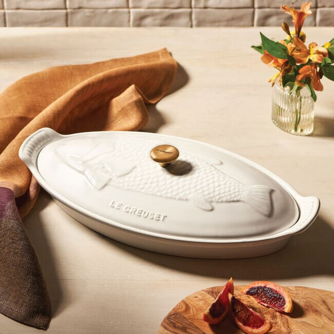 Le Creuset Heritage Fish Baker | White
