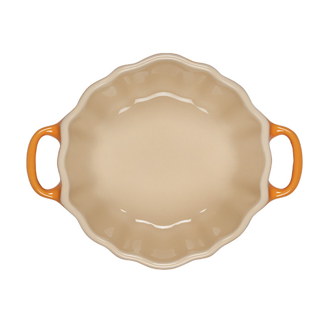 Le Creuset Stoneware Figural Pumpkin Petite Cocotte | Persimmon - top inside