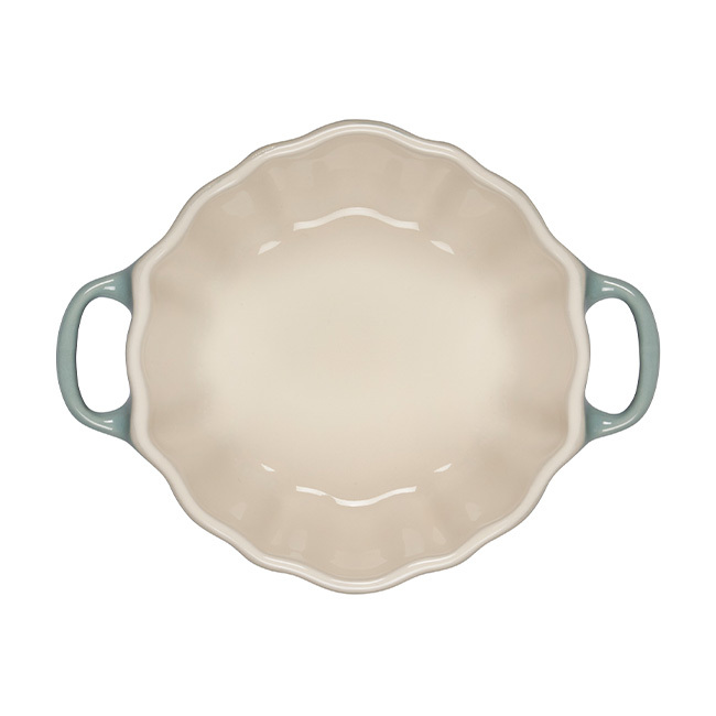 Le Creuset Stoneware Figural Pumpkin Petite Cocotte | Sea Salt - top inside