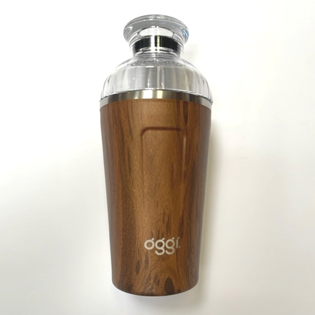 Product OGGI Groove Insulated Cocktail Shaker - 17oz | Wood Grain