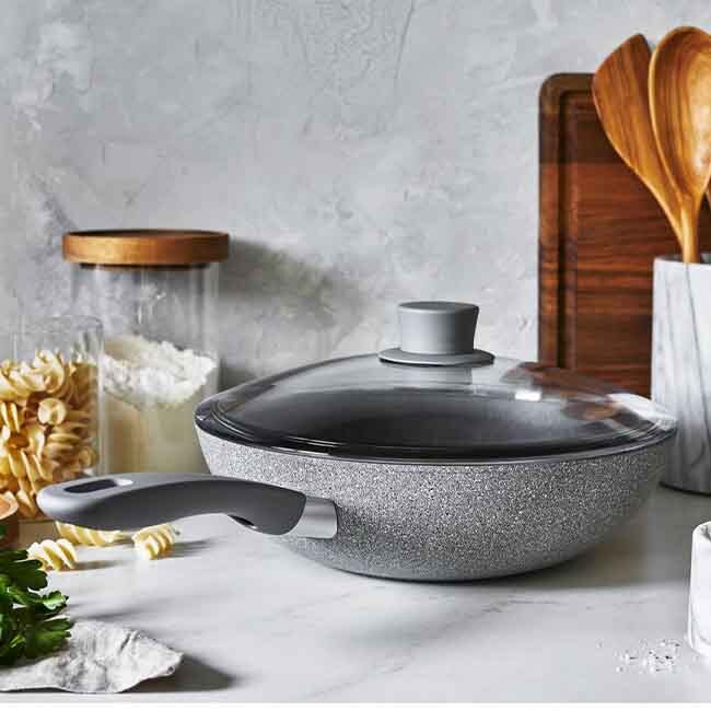 Ballarini Parma Plus 11-Inch Aluminum Nonstick Stir Fry Pan w/Lid - Lifestyle