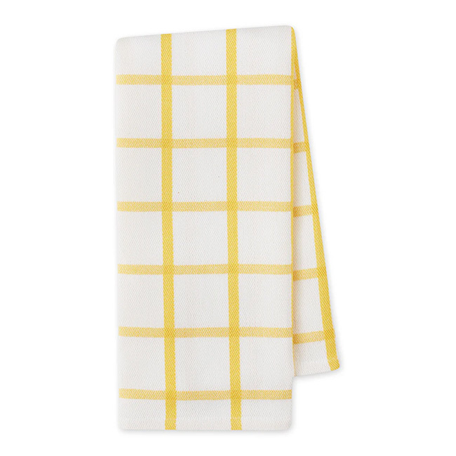 Product Yarrow Yellow Windowpane Plaid Dishtowel