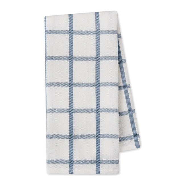 Product Dusty Blue Windowpane Plaid Dishtowel