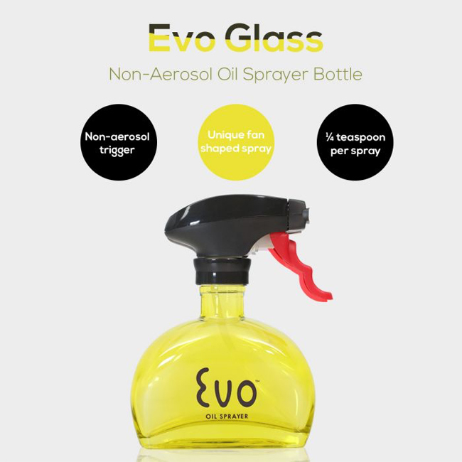 Evo Oil Sprayer, Non-Aerosol Glass Bottle | 6 oz. | Yellow