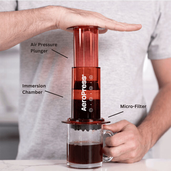 AeroPress Clear Colors Coffee Press | Red