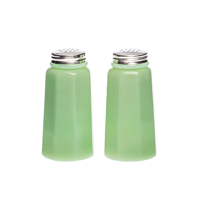 Product Mosser Glass | Jadeite Panel Salt & Pepper Shakers
