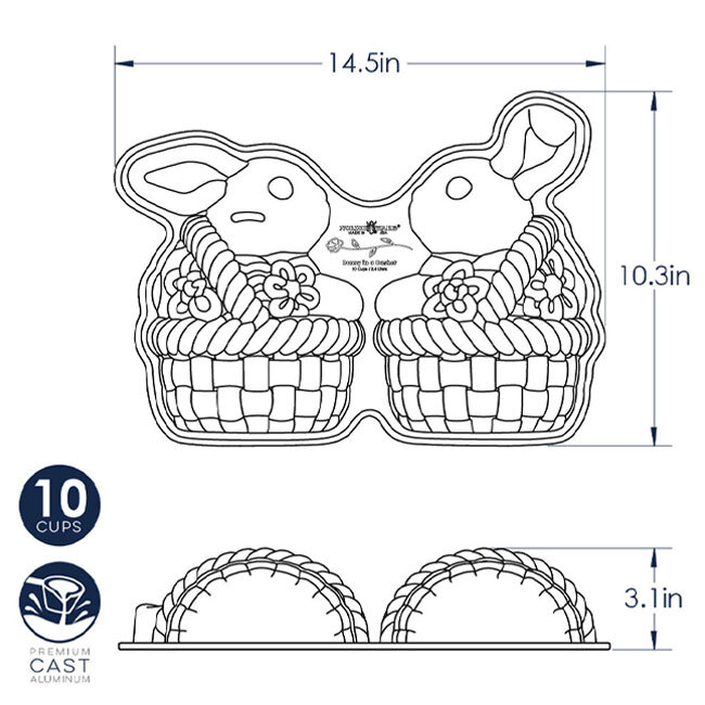 Nordic Ware Bunny In Basket 3D Cake Pan
