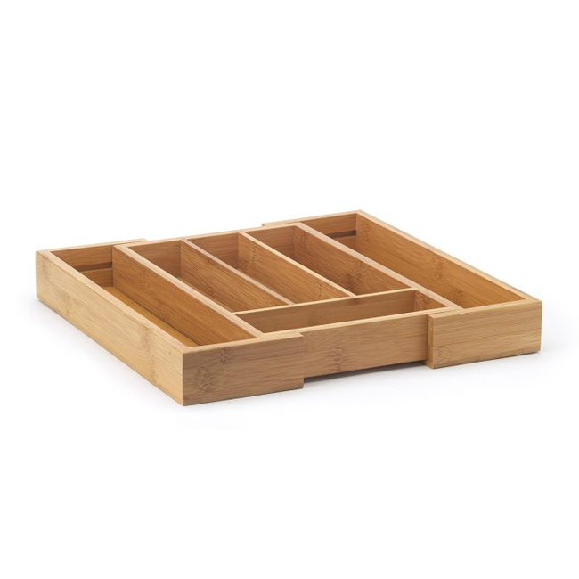 Product Helen's Asian Natural Bamboo Kitchen Expandable 6-Slot Silverware Cutlery Utensil Storage Tray